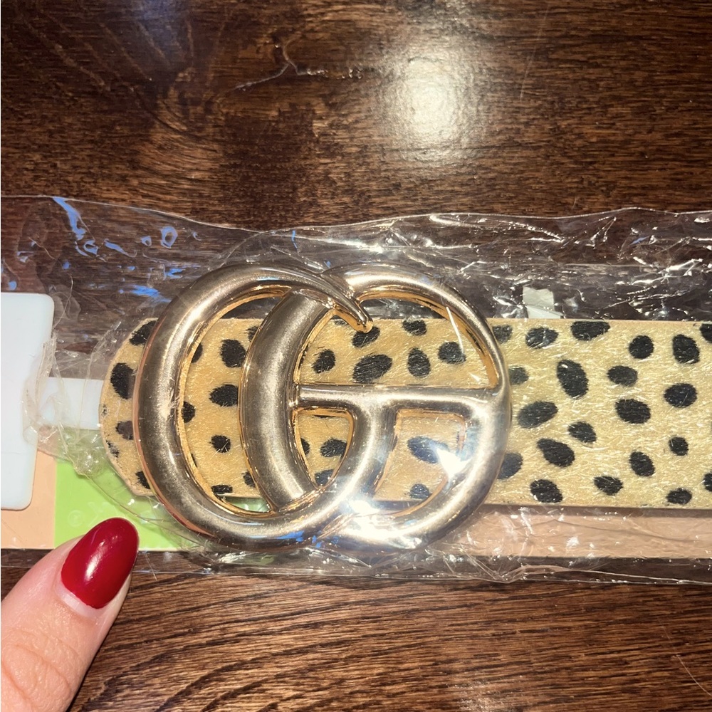 Cheetah Belt with Gold G hardware